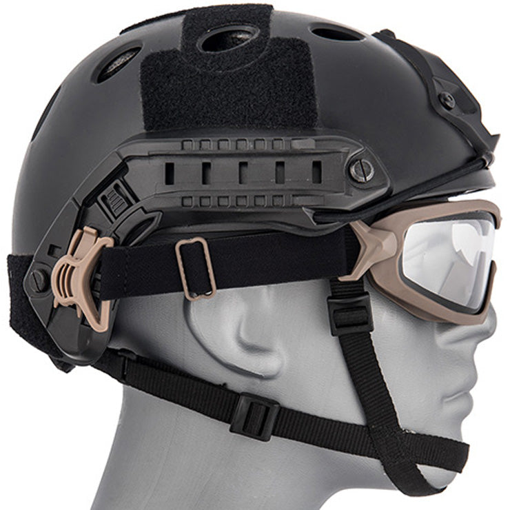 ANSI Rated Anti-Fog Tactical Goggles with Helmet Rail Adapters
