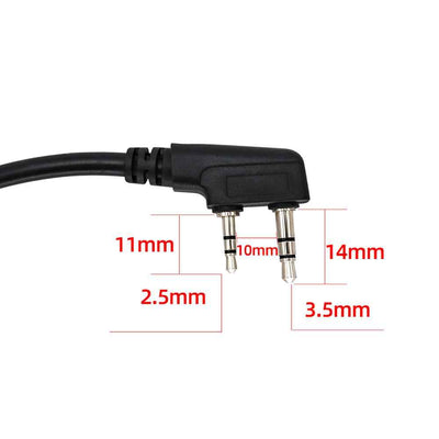 6-Pin Radio PTT Adapter Cable Compatible with Kenwood/Baofeng