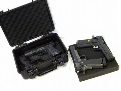 Crushproof Hard Pistol Case with Pluckable Foam - 4 Gun Capacity - TSA Approved